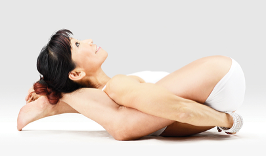 Reference image showing the traditional Ashtanga Yoganidrasana yoga pose